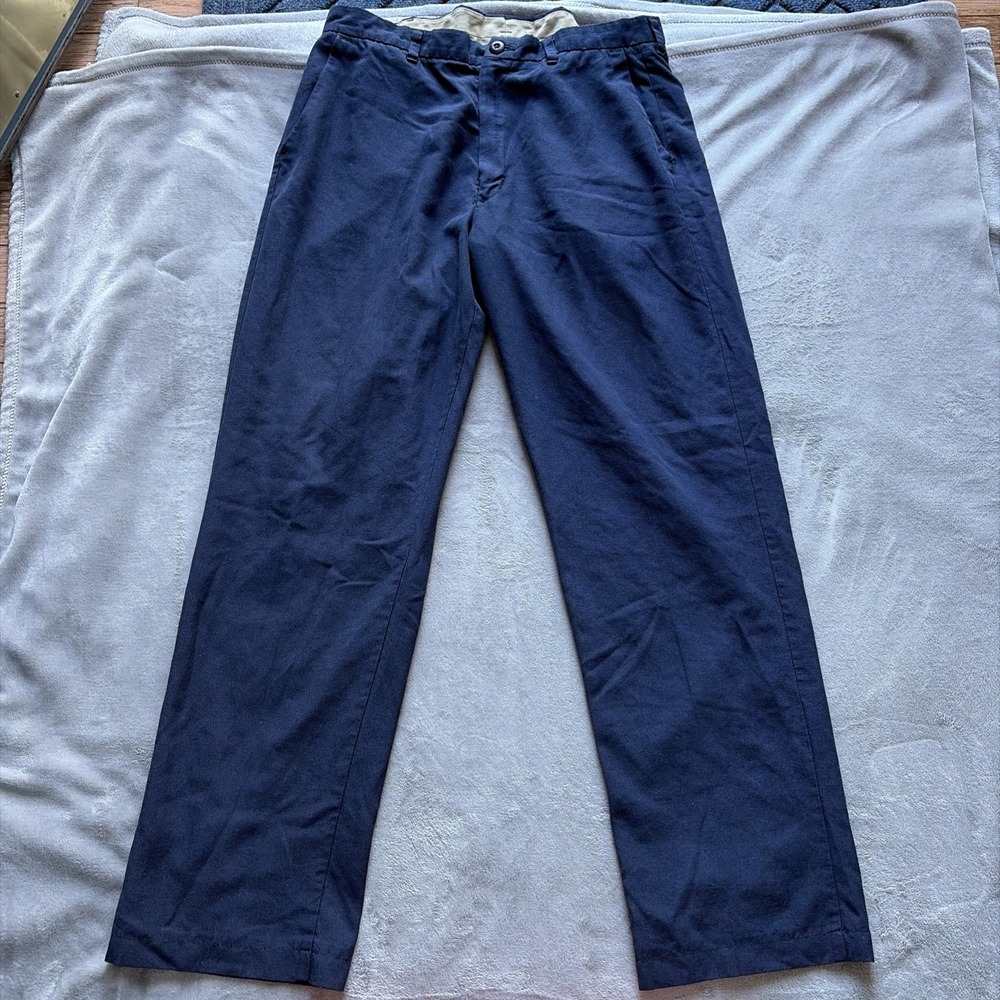 Bulwark FR Pants Mens 36x32 Navy Blue Chino Workwear Utility Flame Resistant